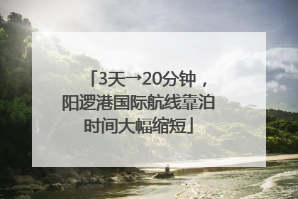 3天→20分钟，阳逻港国际航线靠泊时间大幅缩短