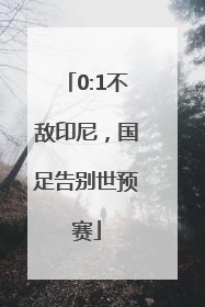 0:1不敌印尼，国足告别世预赛