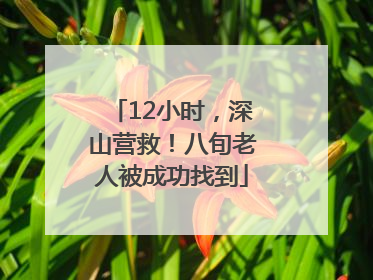 12小时，深山营救！八旬老人被成功找到