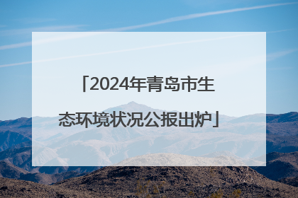 2024年青岛市生态环境状况公报出炉