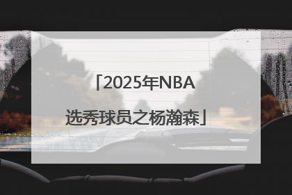 2025年NBA选秀球员之杨瀚森