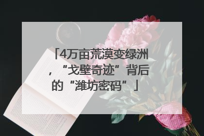 4万亩荒漠变绿洲，“戈壁奇迹”背后的“潍坊密码”